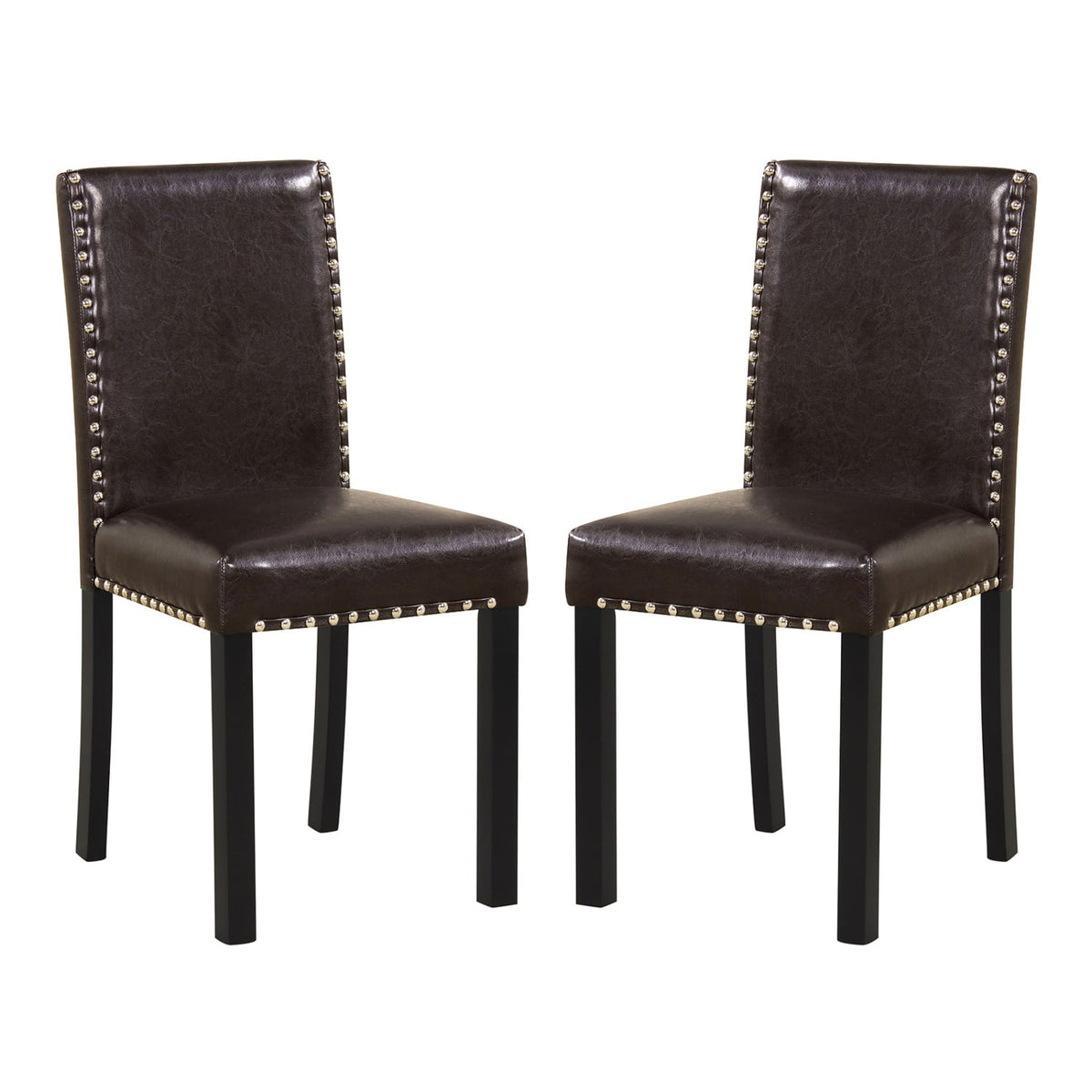 Set of 2/4 Dining Chairs Faux Leather Upholstered Parsons Kitchen Chairs-Set of 2-Dining Chairs-DECOROLALA