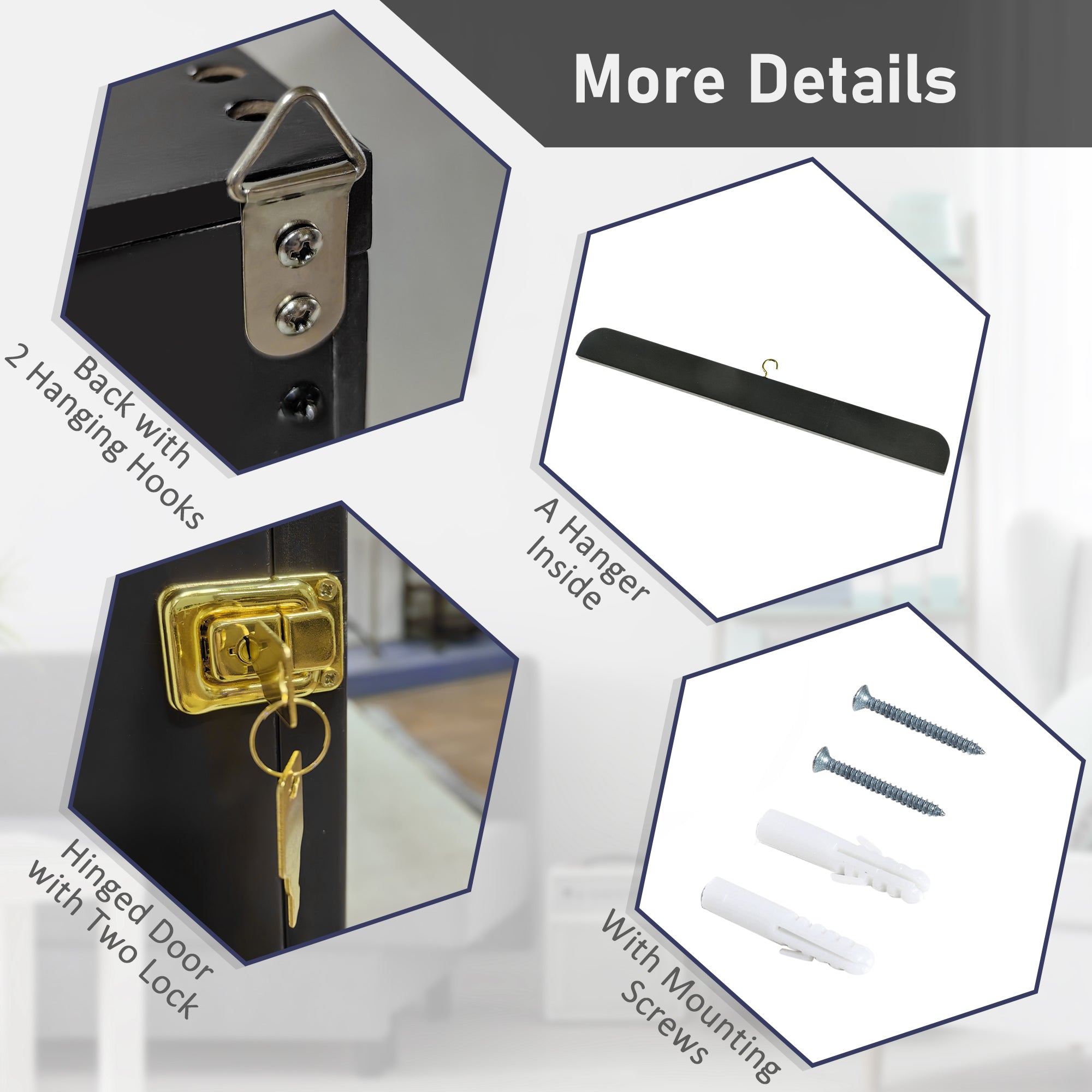Set of 3 Jersey Display Cases - Black 23.5" x 31.5"-DECOROLALA