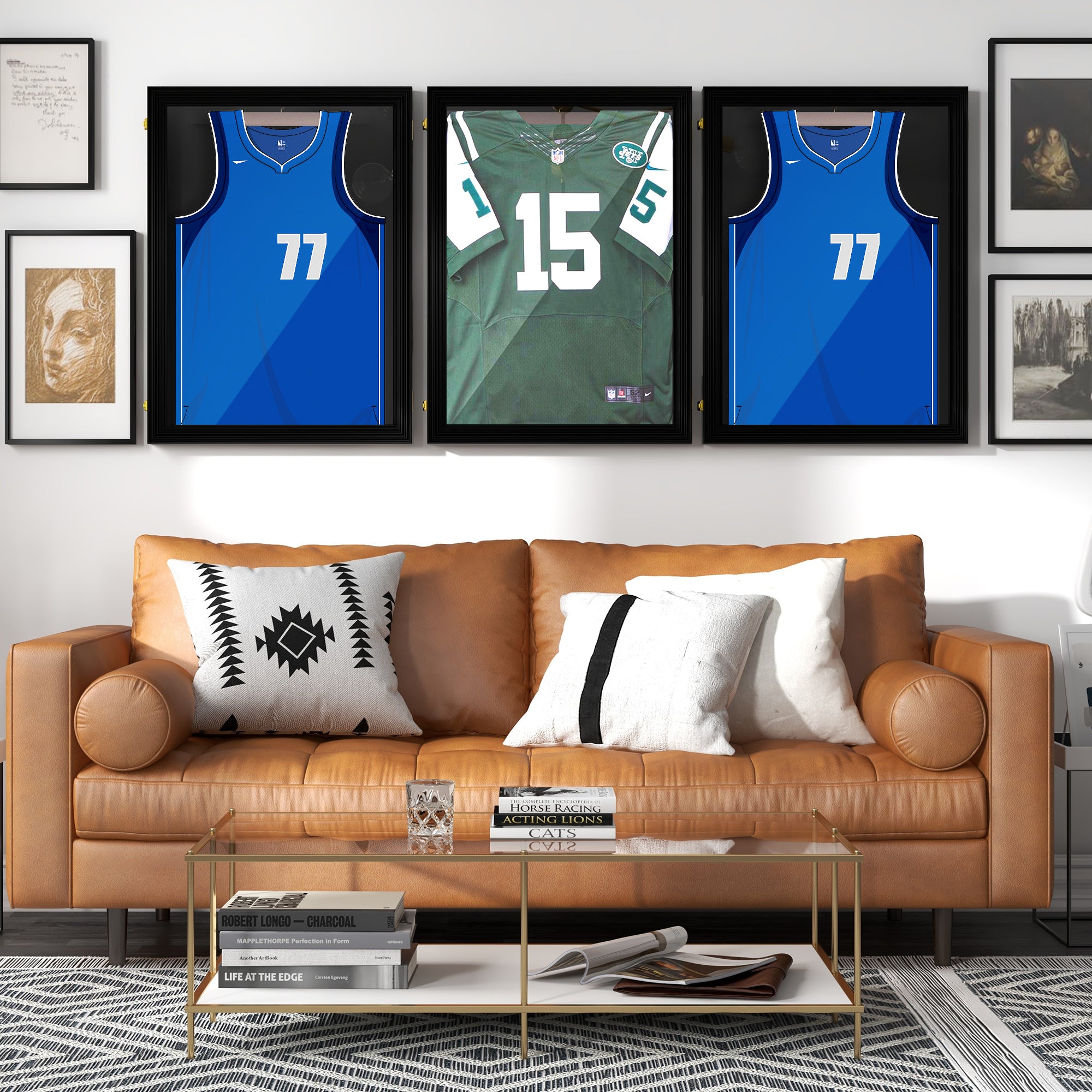 Set of 3 Jersey Display Cases - Black 23.5" x 31.5"-DECOROLALA
