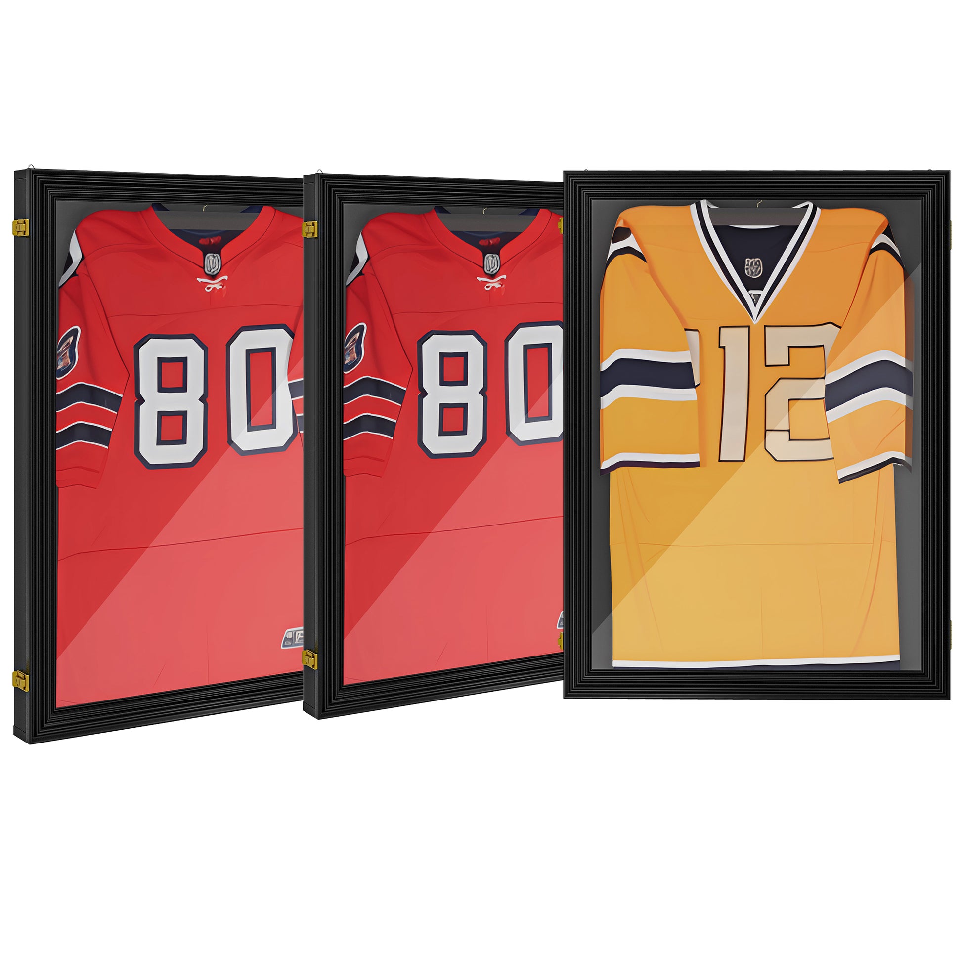 Set of 3 Jersey Display Cases - Black 23.5" x 31.5"-DECOROLALA
