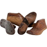 Wooden Shoe (Set of 4) 12L x 4W Brown Antique Wooden Cobbler Moulds-Objects-DECOROLALA