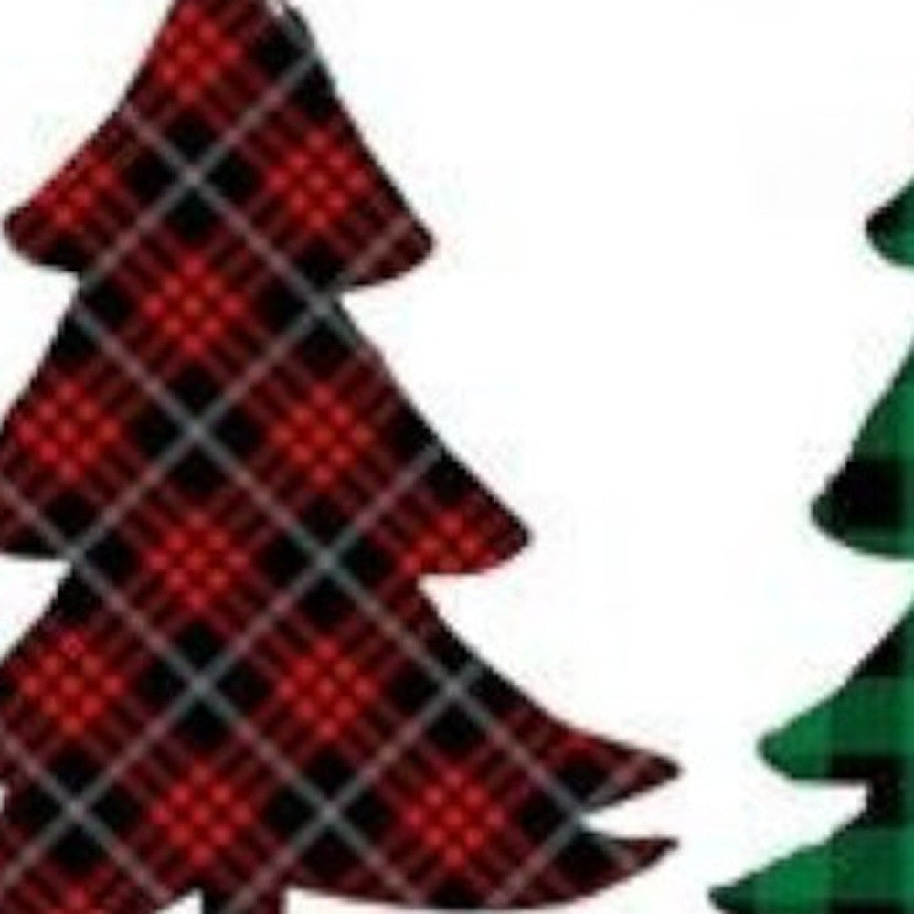 Set of 4 Christmas Tree Trio Plaid Lumbar Pillow Covers-Accent Throw Pillows-DECOROLALA