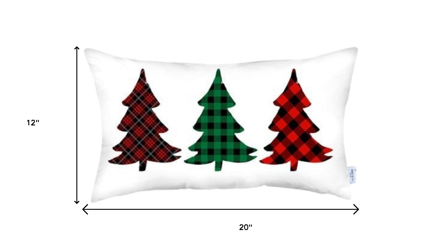 Set of 4 Christmas Tree Trio Plaid Lumbar Pillow Covers-Accent Throw Pillows-DECOROLALA