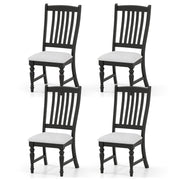 Set of 4 Dining Chairs Kitchen Side Chair with Solid Wood Legs-Black-Dining Chairs-DECOROLALA