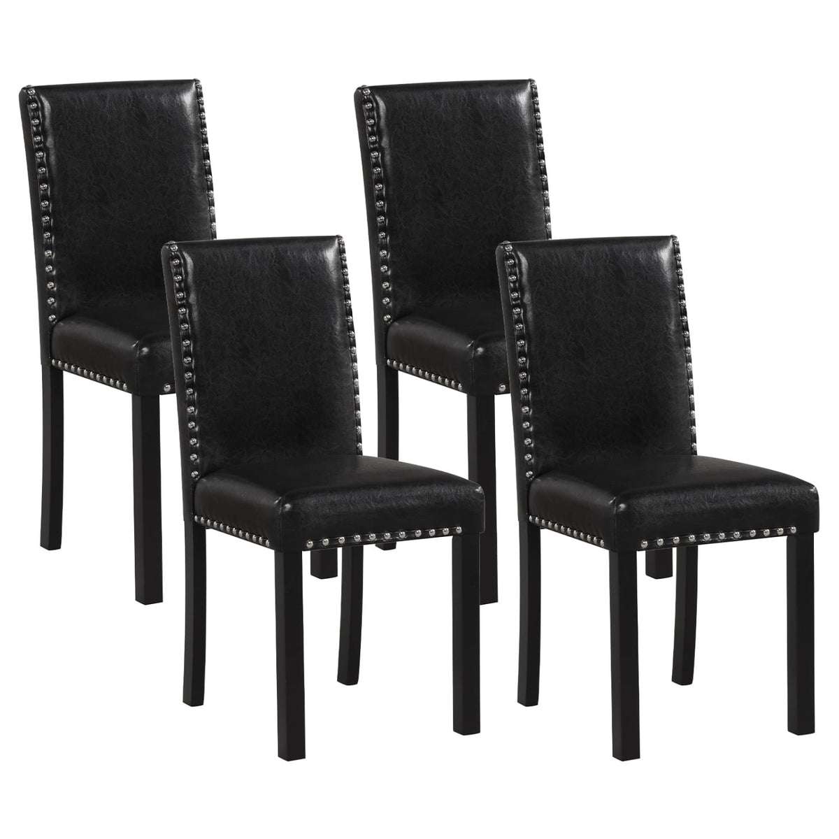 Set of 4 Dining Chairs with Solid Rubber and Wood Legs-Dining Chairs-DECOROLALA