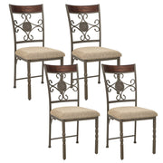 Set of 4 Dining Room Chairs Armless Kitchen Chairs Set with Seat Cushion-Dining Chairs-DECOROLALA