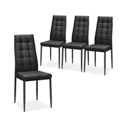 Set of 4 Fabric Dining Chairs Set with Upholstered Cushion and High Back-Dining Chairs-DECOROLALA