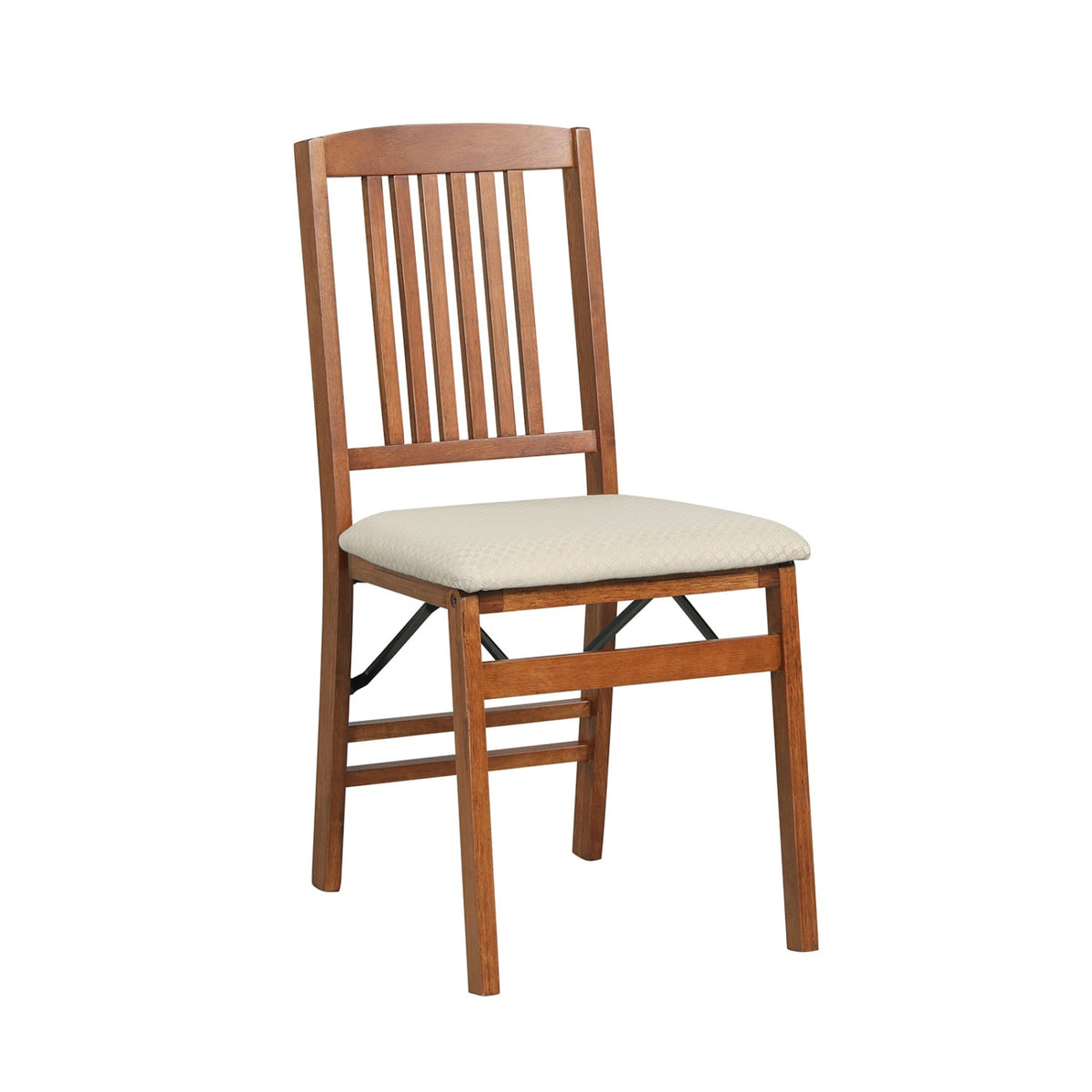 Set of 4 Foldable Upholstered Kitchen Chairs with Padded Seat-Beige-Dining Chairs-DECOROLALA