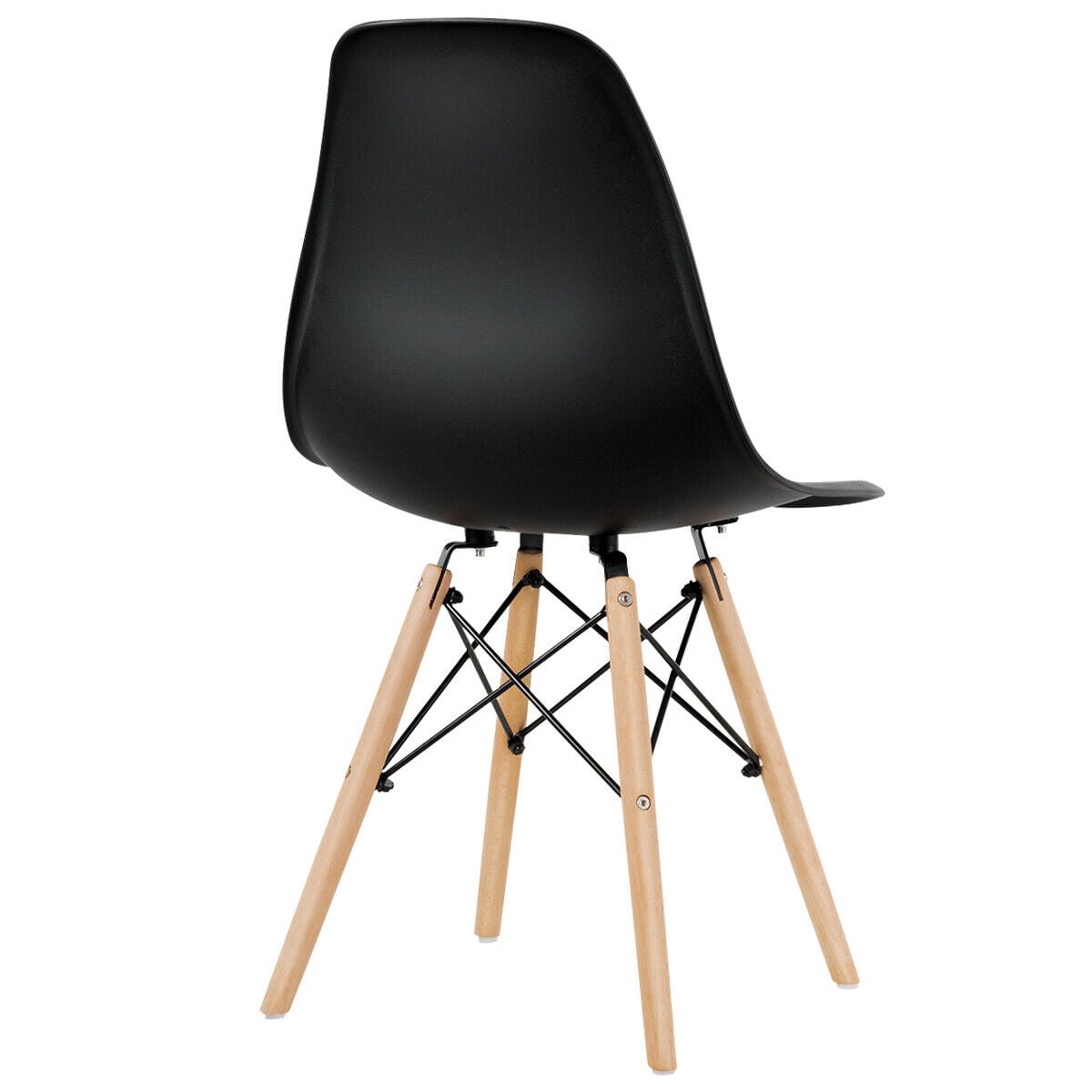 Set of 4 Modern Dining Side Chair Wood Legs-Black-Dining Chairs-DECOROLALA