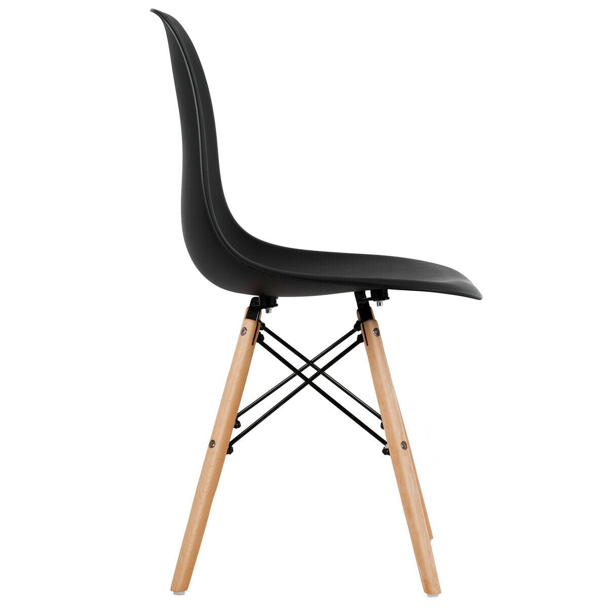Set of 4 Modern Dining Side Chair Wood Legs-Black-Dining Chairs-DECOROLALA