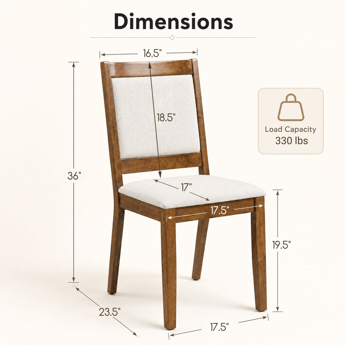 Set of 4 Modern Dining Upholstered Kitchen Chair with Padded Backrest-Walnut-Dining Chairs-DECOROLALA