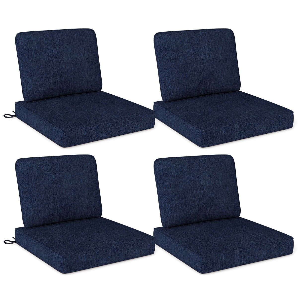 Set of 4 Outdoor Patio Cushion Set with Removable Covers-Navy-Outdoor Furniture Accessories-DECOROLALA