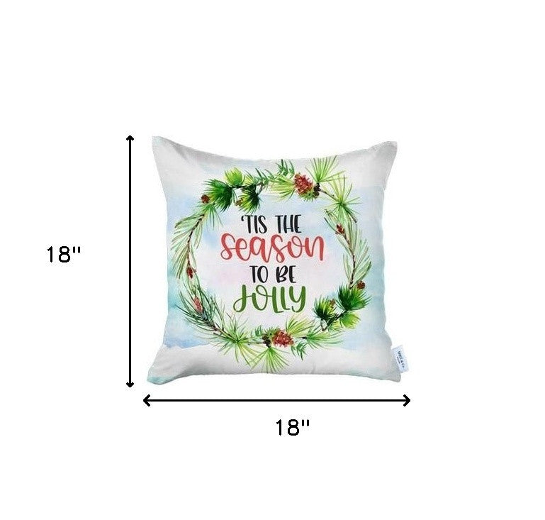 Set of 4 Tis the Season Christmas Throw Pillow Covers-Accent Throw Pillows-DECOROLALA