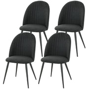 Set of 4 Velvet Dining Chairs - Black Modern-DECOROLALA