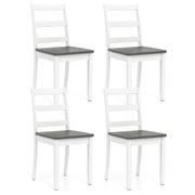 Set of 4 Wood Dining Chairs with Solid Rubber Wood Legs-Gray-Dining Chairs-DECOROLALA