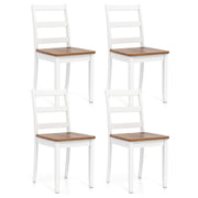 Set of 4 Wood Dining Chairs with Solid Rubber Wood Legs-Rustic Brown-Dining Chairs-DECOROLALA