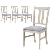 Set of 4 Wooden Upholstered Dining Chairs with High Curved Back-Gray-Dining Chairs-DECOROLALA