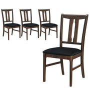 Set of 4 Wooden Upholstered Dining Chairs with High Curved Back-Walnut-Dining Chairs-DECOROLALA