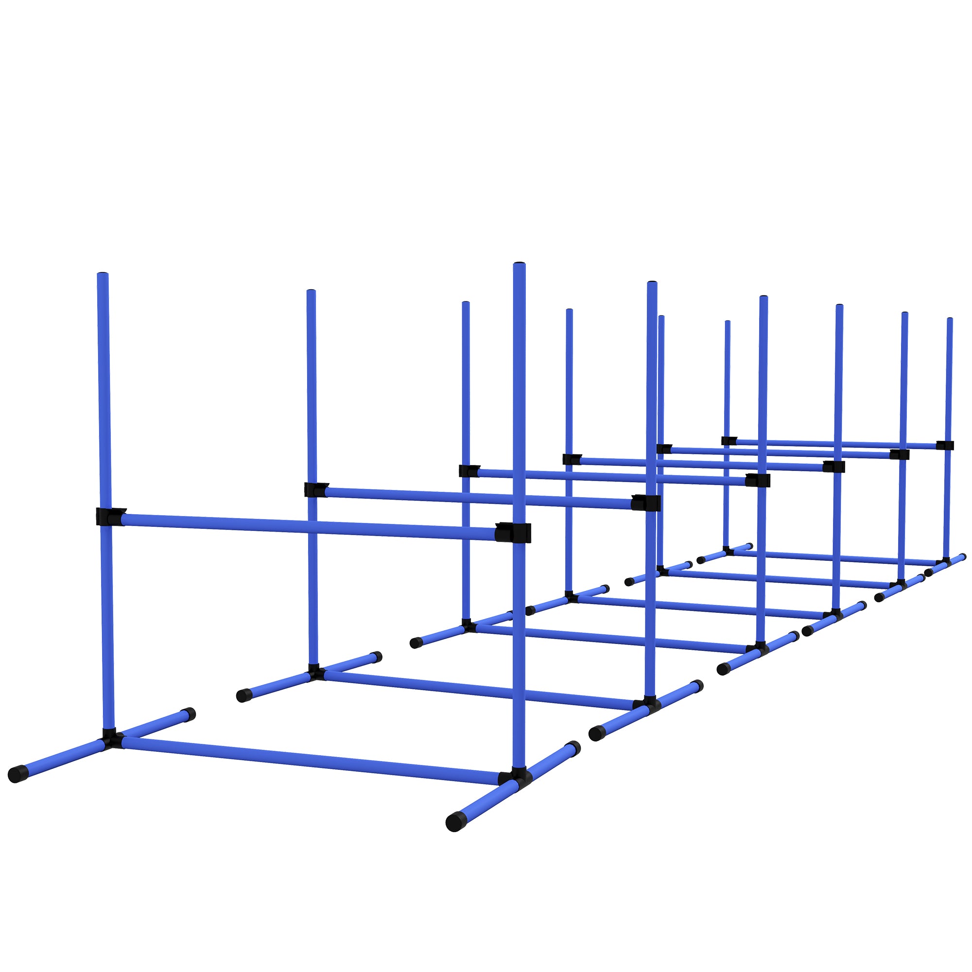 Set of 6 Dog Agility Training Equipment Adjustable Jump Bar Pet Exercise Kit with Carrying Bag (Blue)-Dogs-DECOROLALA