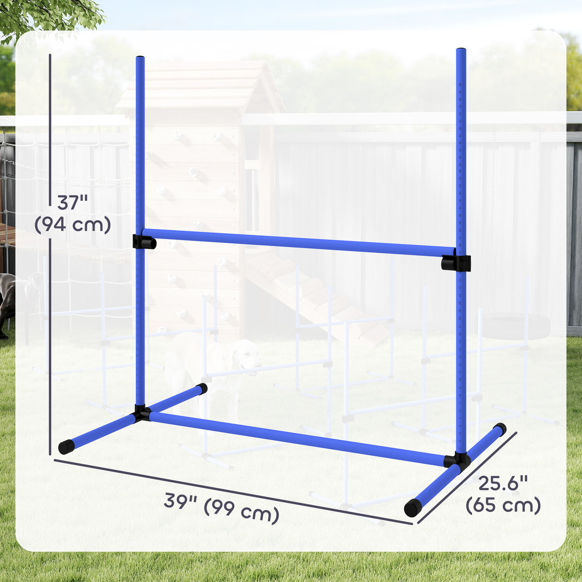 Set of 6 Dog Agility Training Jump Bars with Carrying Bag - Blue-Dogs-DECOROLALA