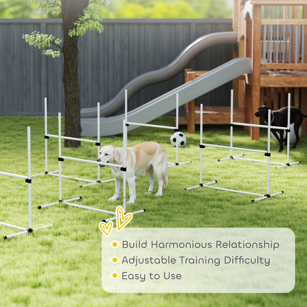 Set of 6 Dog Agility Training Jumps - Adjustable White Pet Kit-Dogs-DECOROLALA