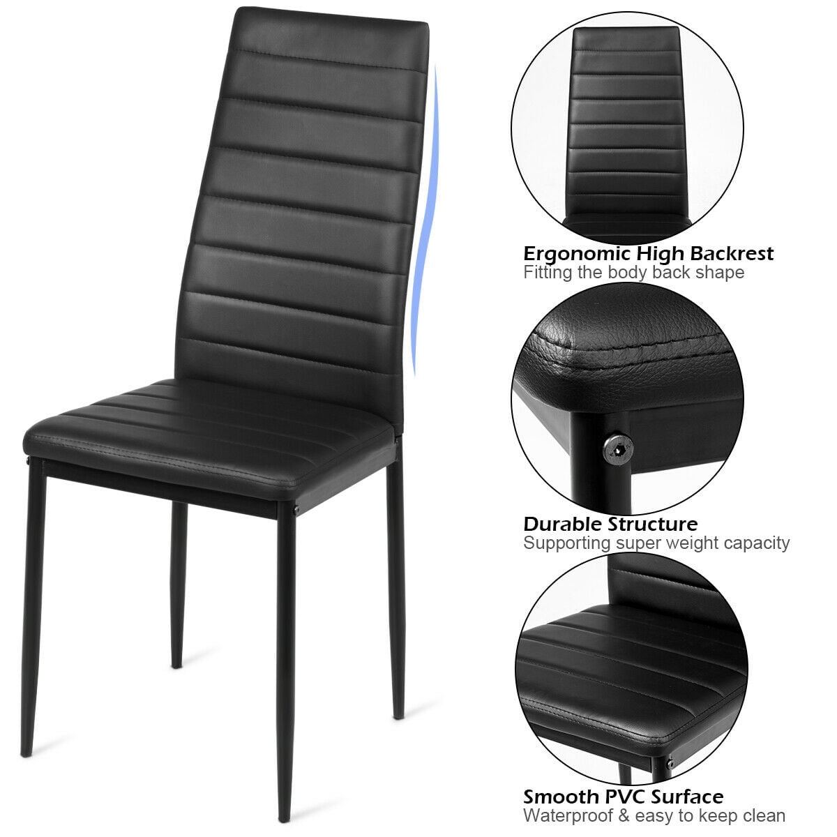 Set of 6 High Back Dining Chairs-Set of 6-Dining Chairs-DECOROLALA