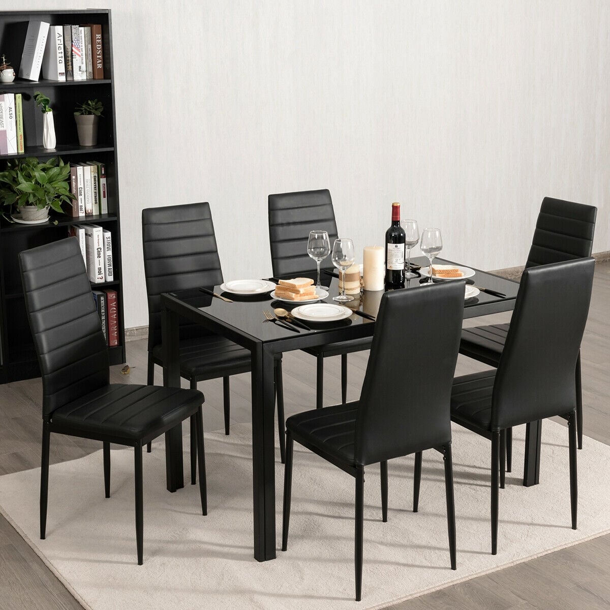 Set of 6 High Back Dining Chairs-Set of 6-Dining Chairs-DECOROLALA