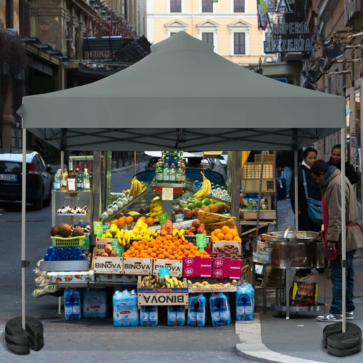 Set of 8 Canopy Weights 40lbs Weight Plate Kit with No-Pinch Design-Outdoor Umbrella Bases-DECOROLALA