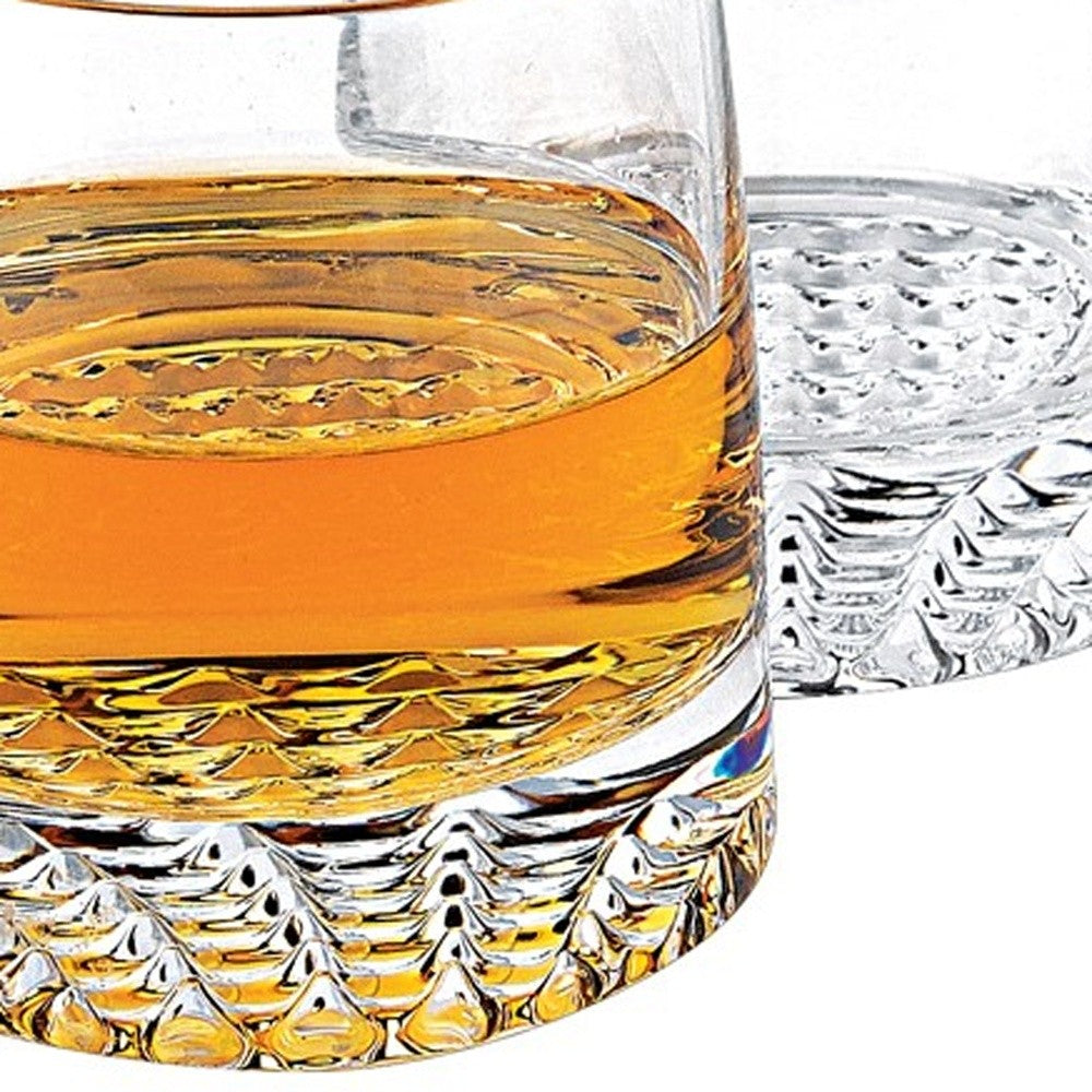 Set of Five Clear Mouth Blown Lead Free Crystal Whiskey Set-Barware and Drinkware-DECOROLALA