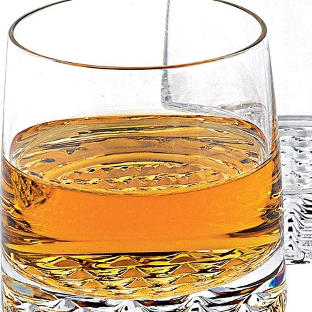 Set of Five Clear Mouth Blown Lead Free Crystal Whiskey Set-Barware and Drinkware-DECOROLALA