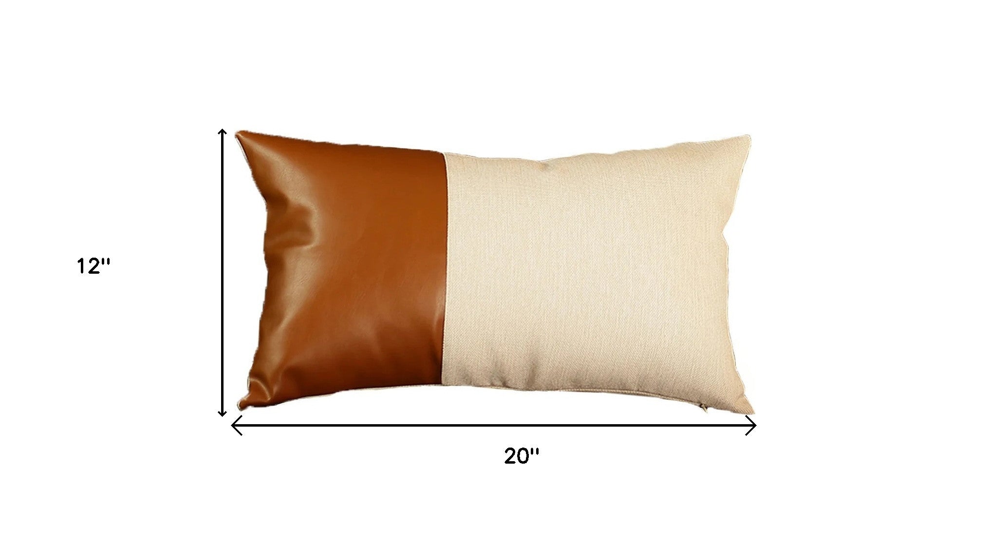 Set of Four 12" X 20" Brown and White Lumbar Throw Pillow-Accent Throw Pillows-DECOROLALA