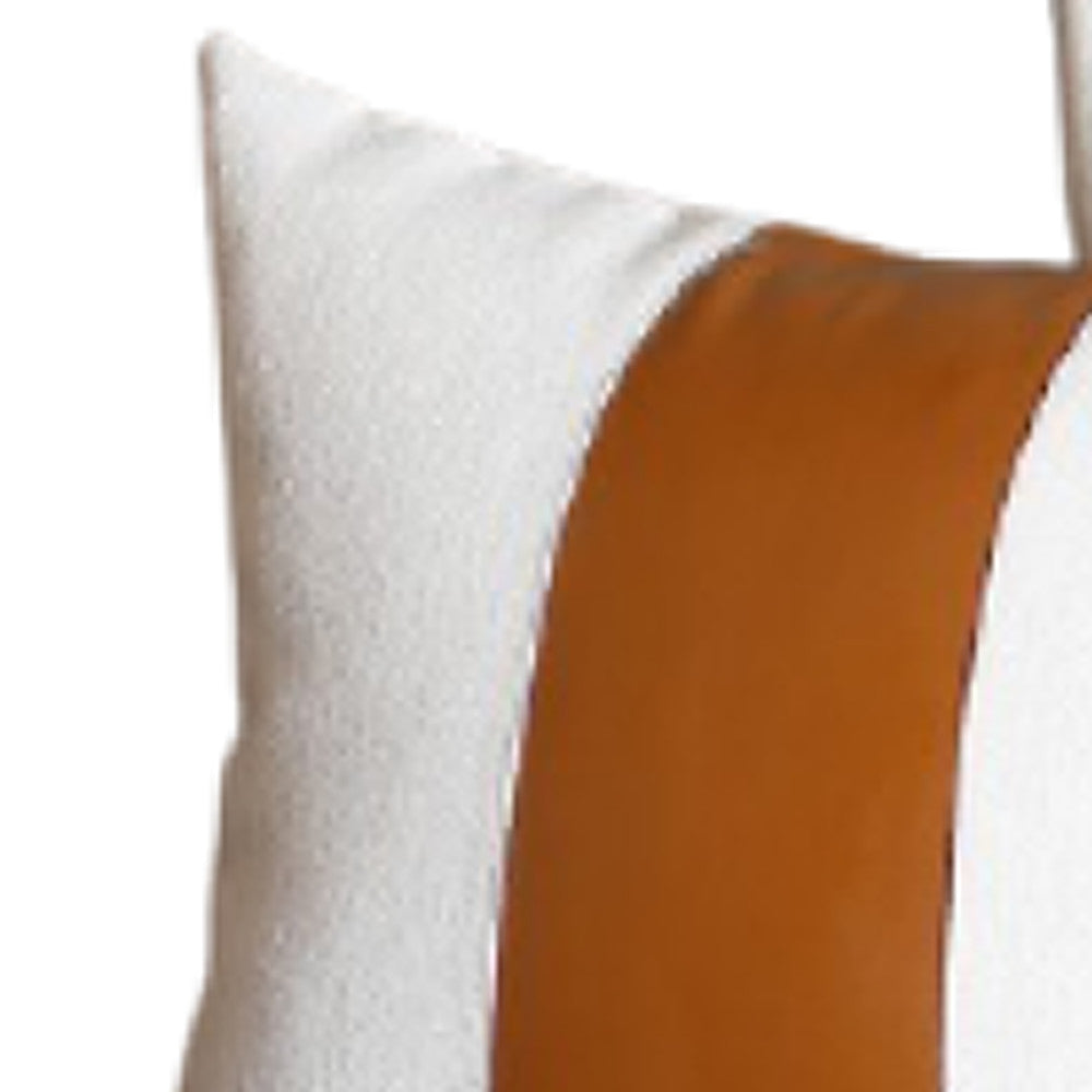 Set of Four 17" Brown And White Faux Leather Throw Pillow Covers-Accent Throw Pillows-DECOROLALA