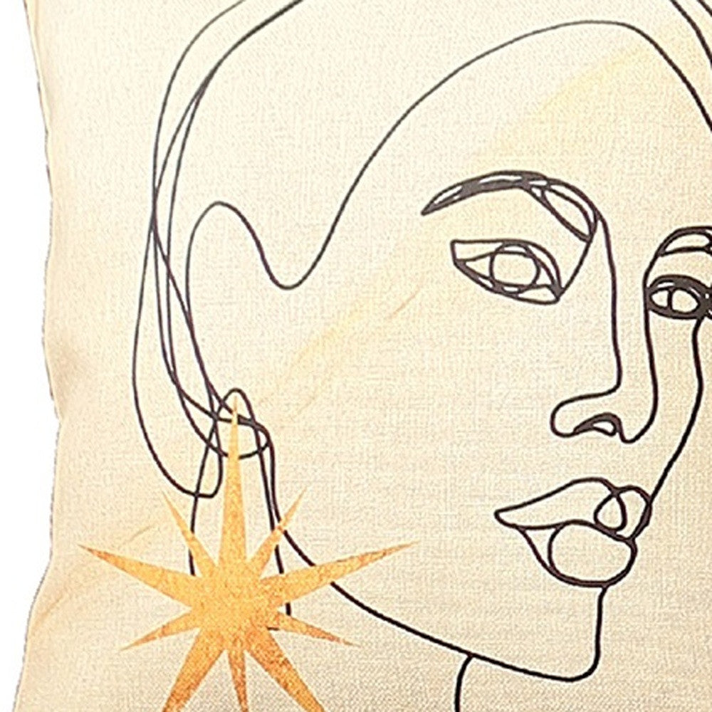 Set of Four 18" Beige Throw Pillow Cover-Accent Throw Pillows-DECOROLALA