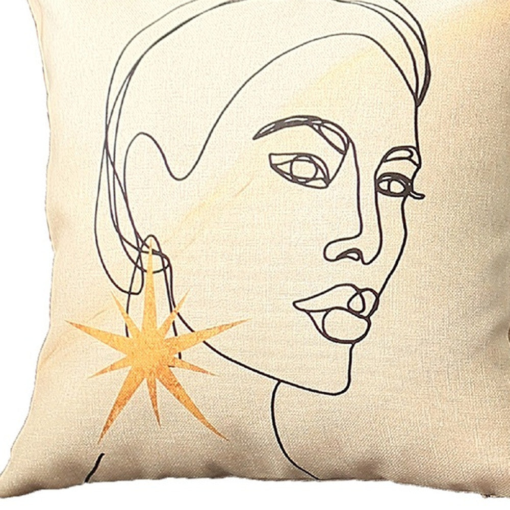 Set of Four 18" Beige Throw Pillow Cover-Accent Throw Pillows-DECOROLALA