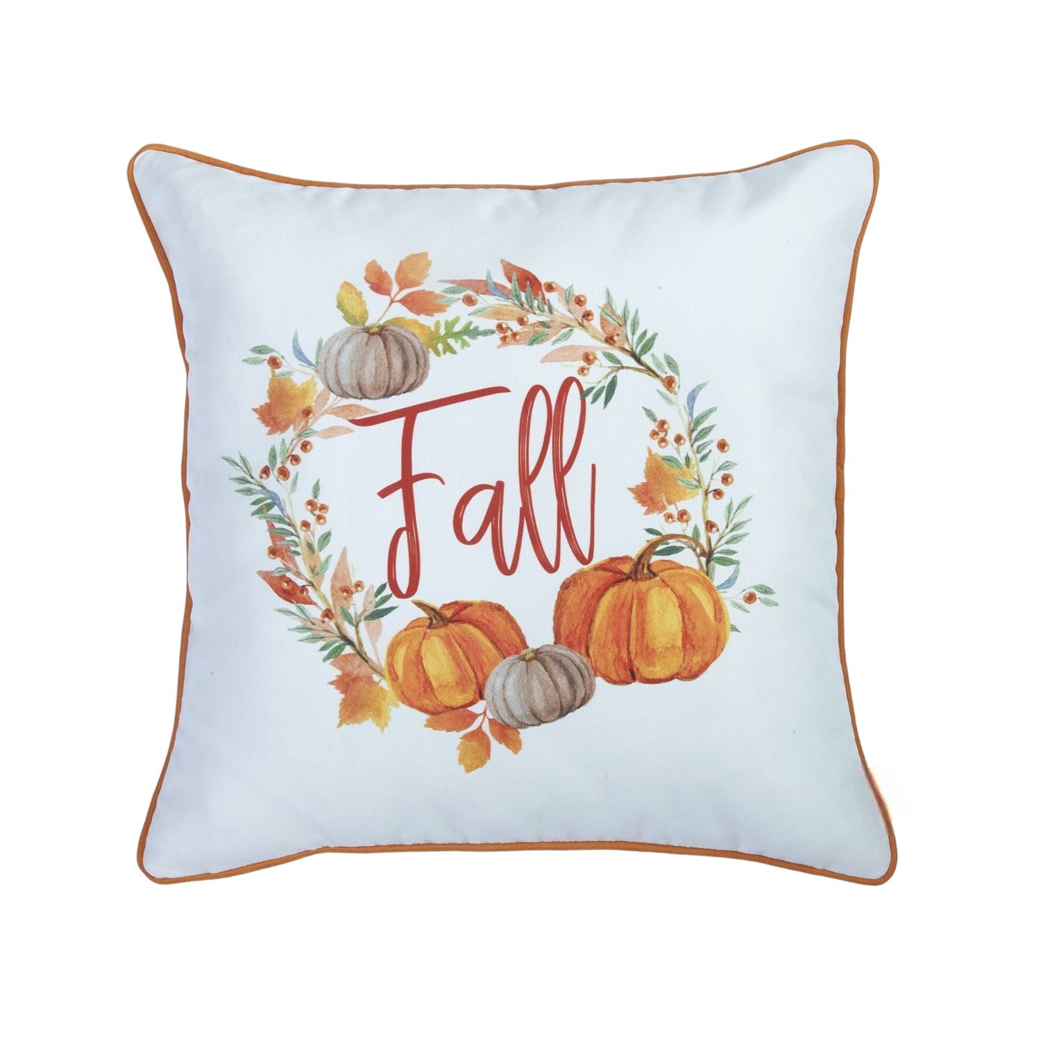 Set of Four 18" Brown Orange And White Fabric Throw Pillow Covers-Accent Throw Pillows-DECOROLALA