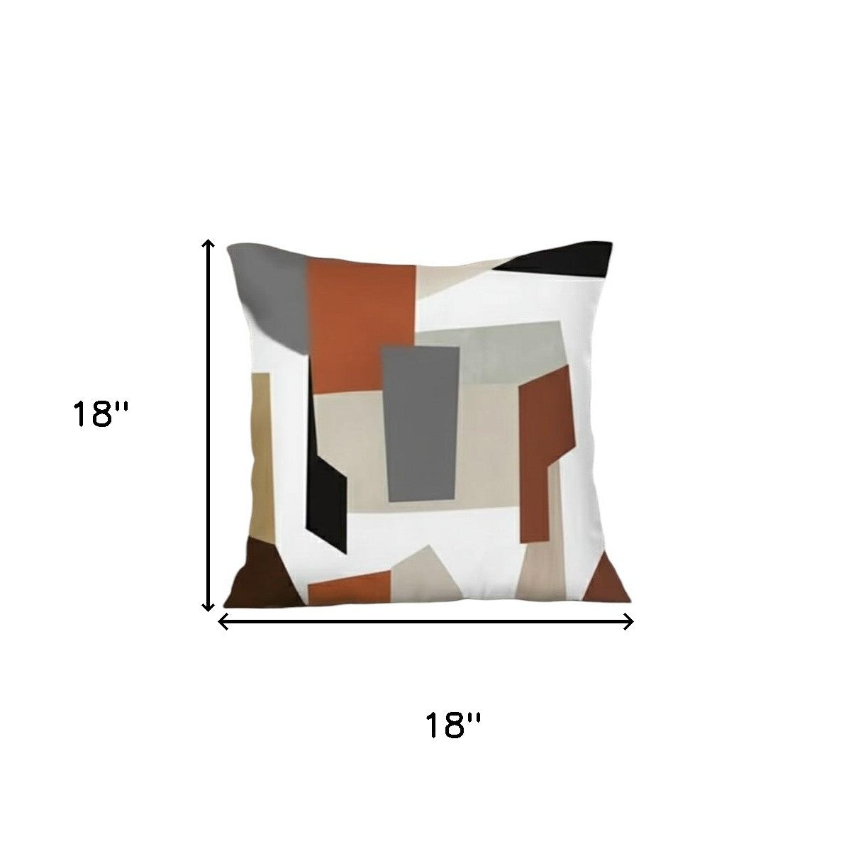 Set of Four 18" Ivory Gray And Orange Abstract Fabric Throw Pillow Covers-Accent Throw Pillows-DECOROLALA