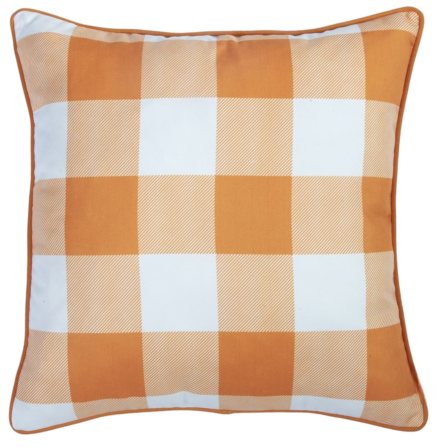 Set of Four 18" Orange And White Fabric Throw Pillow Covers-Accent Throw Pillows-DECOROLALA