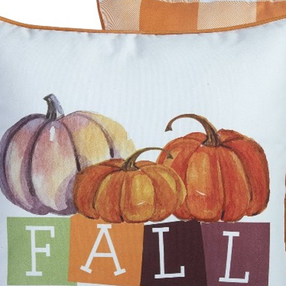 Set of Four 18" Orange And White Fabric Throw Pillow Covers-Accent Throw Pillows-DECOROLALA