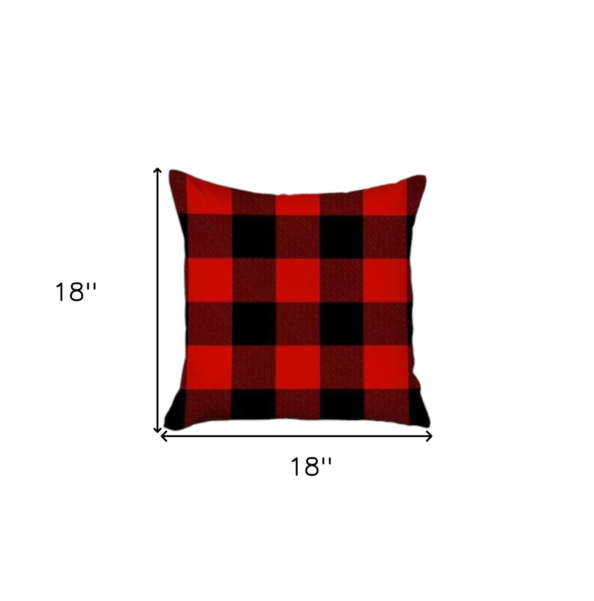 Set of Four 18" Red and Black Plaid Fabric Throw Pillow Covers-Accent Throw Pillows-DECOROLALA