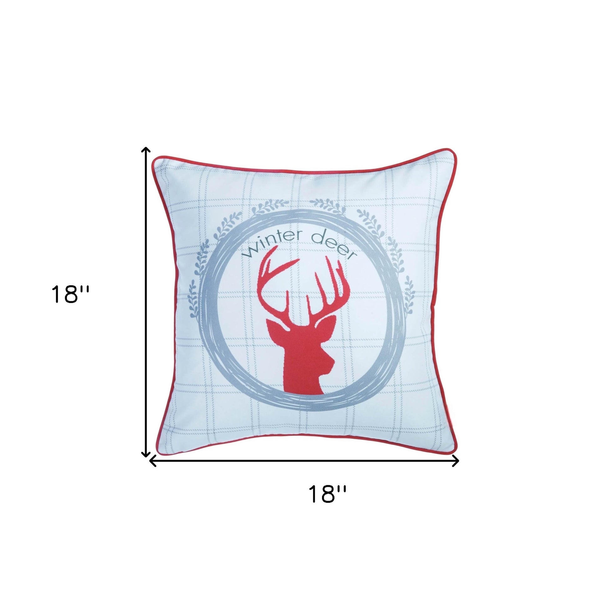 Set of Four 18" Red and White Fabric Throw Pillow Covers-Accent Throw Pillows-DECOROLALA