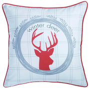 Set of Four 18" Red and White Fabric Throw Pillow Covers-Accent Throw Pillows-DECOROLALA