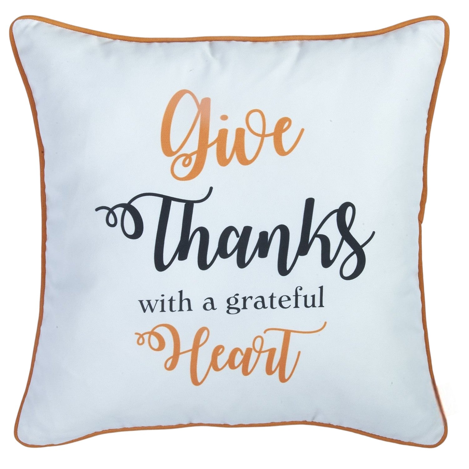 Set of Four 18" White Orange And Black Fabric Throw Pillow Covers-Accent Throw Pillows-DECOROLALA