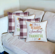 Set of Four 18" X 18" Orange and White Thanksgiving Polyester Pillow Covers-Accent Throw Pillows-DECOROLALA