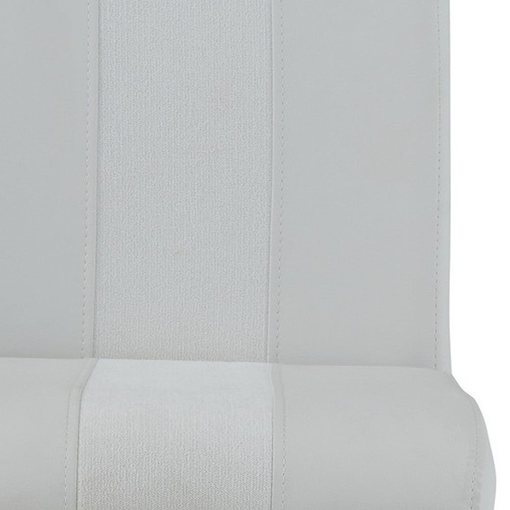 Set of Four 26 " White And Silver Metal Low Back Counter Height Bar Chairs-Bar Chairs-DECOROLALA