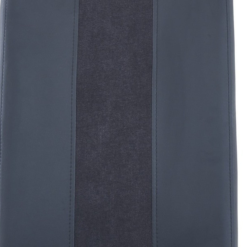 Set of Four Black and Silver Upholstered Faux Leather Dining Side Chairs-Dining Chairs-DECOROLALA