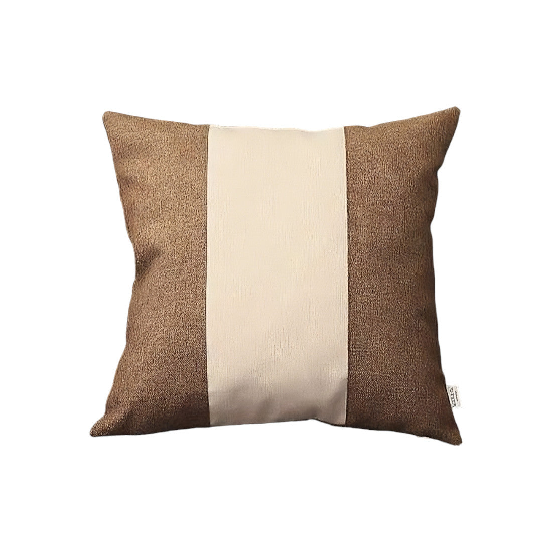 Set of Four Brown and Ivory Throw Pillow Covers-Accent Throw Pillows-DECOROLALA