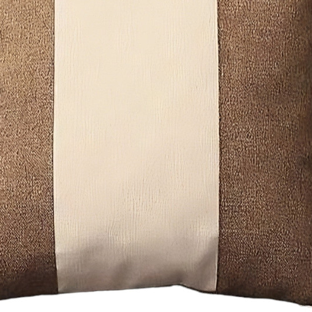 Set of Four Brown and Ivory Throw Pillow Covers-Accent Throw Pillows-DECOROLALA