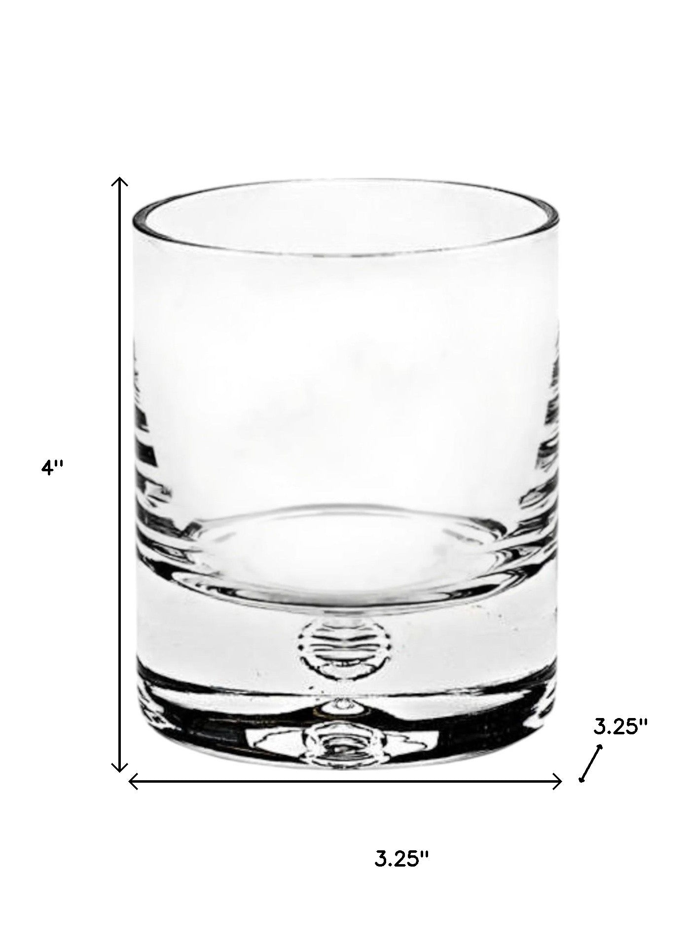 Set of Four Clear Crystal Rocks Old Fashion Glasses-Barware and Drinkware-DECOROLALA