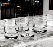 Set of Four Clear Crystal Rocks Old Fashion Glasses-Barware and Drinkware-DECOROLALA