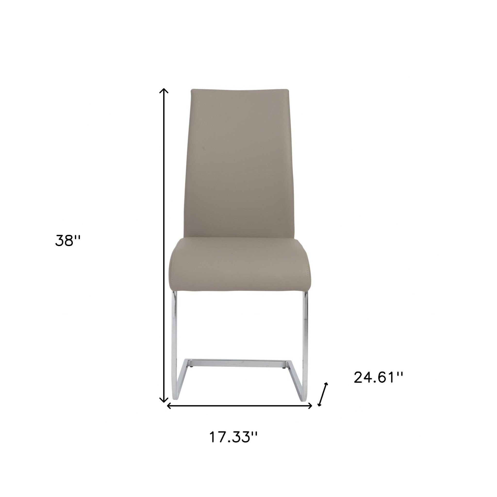 Set of Four Taupe and Silver Upholstered Leather Dining Side Chairs-Dining Chairs-DECOROLALA